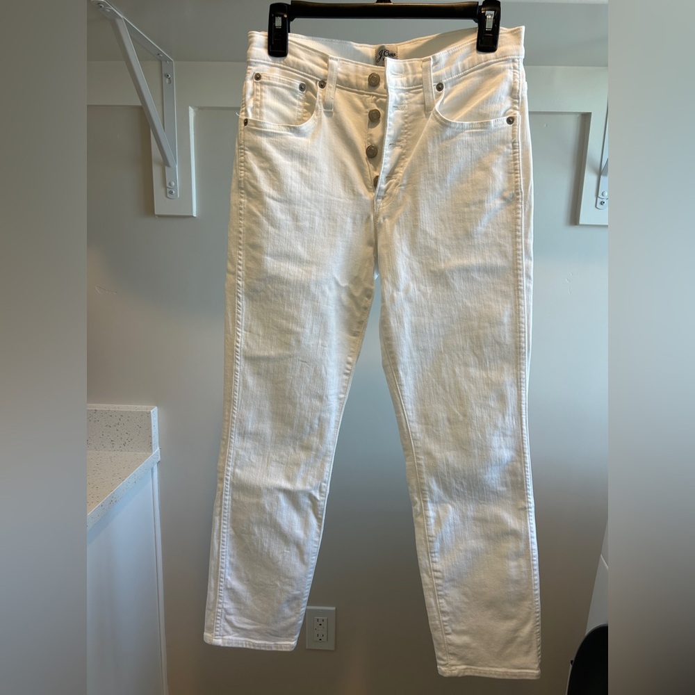 J. Crew Off-White Button-Fly Denim